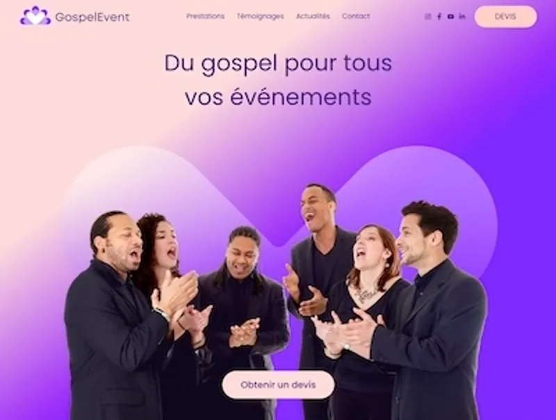 Aperçu du projet Gospel Event