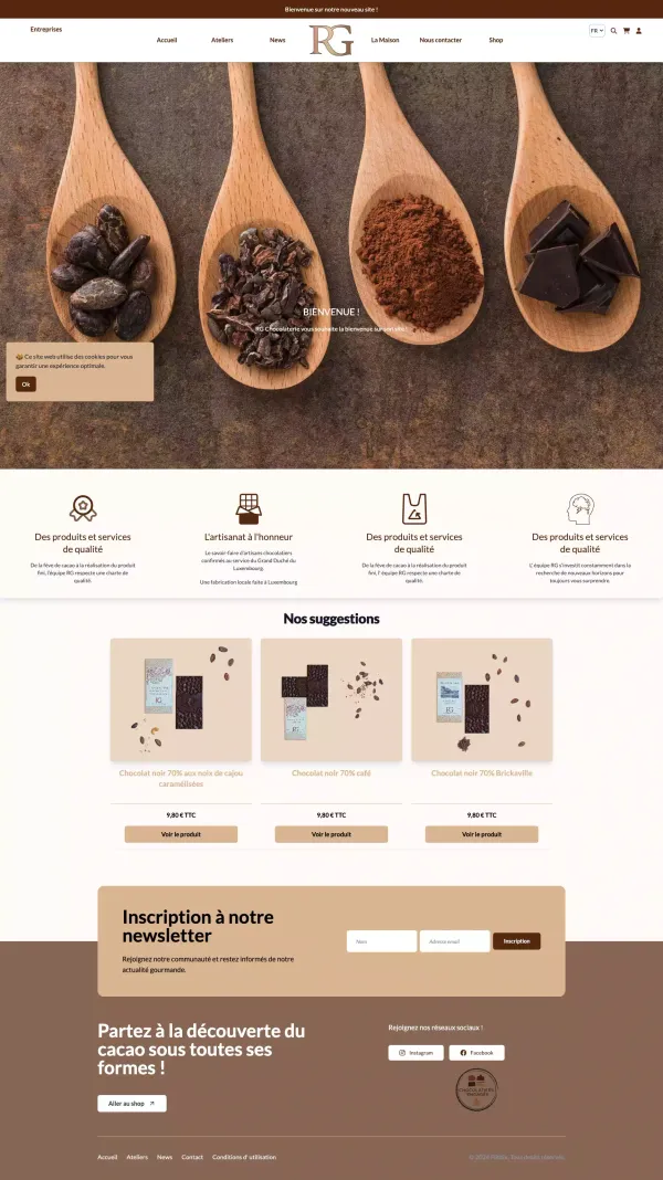 Aperçu du projet RG Chocolaterie