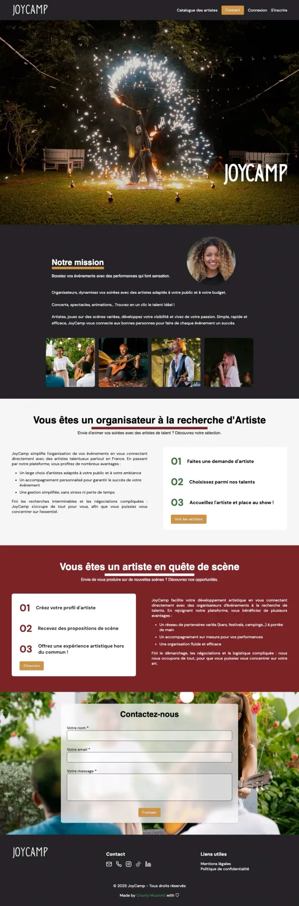 Aperçu du projet Joycamp